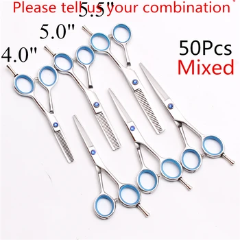 50Pcs 4.5" 5.0" 5.5" Engraving Logo Thinning Scissors Cutting Shears Hair Scissors Styling Tool Professional Hair Scissors C1117
50Pcs 4.5" 5.0" 5.5" Engraving Logo Thinning Scissors Cutting Shears Hair Scissors Styling Tool Professional Hair Scissors C1117