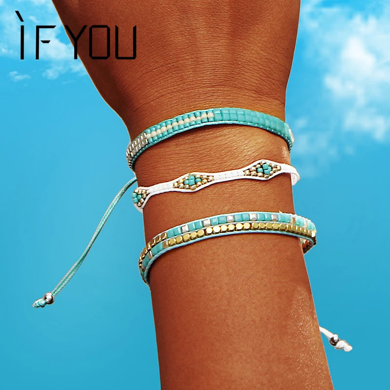 IF YOU Bohemia Beads Weave Rope Bracelets For Woman Men Cotton Handmade Charm Leather Bracelet Bangles Fashion Casual Jewelry
IF YOU Bohemia Beads Weave Rope Bracelets For Woman Men Cotton Handmade Charm Leather Bracelet Bangles Fashion Casual Jewelry