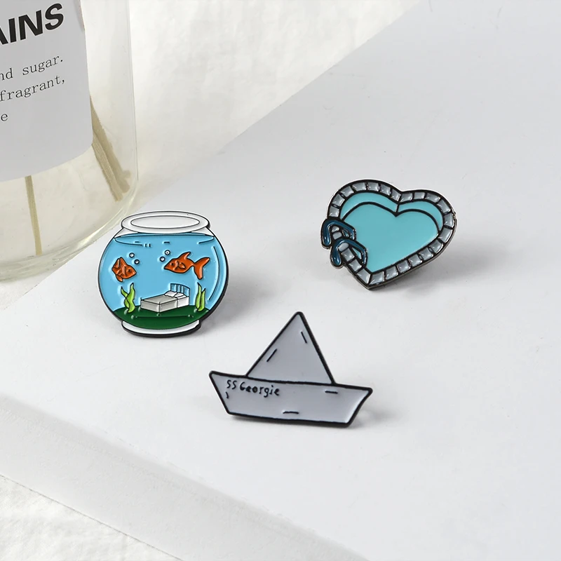 Fish tank boat pool Pin Love Swimming Water Bed sleep Enamel Brooches badges denim Lapel Pin for kids swim lover Gifts
Fish tank boat pool Pin Love Swimming Water Bed sleep Enamel Brooches badges denim Lapel Pin for kids swim lover Gifts