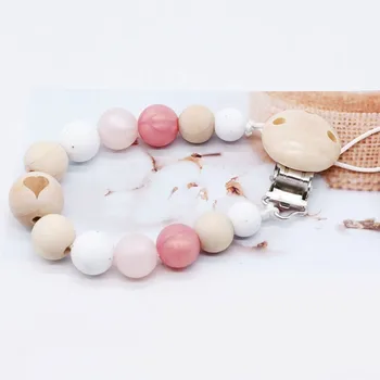 Baby Silicone Pacifier Clip Chain Dummy Clip Binky Clip Gift Candy Teether Toy love wood Beads 7colour Fit Girl Boy Chewable toy
Baby Silicone Pacifier Clip Chain Dummy Clip Binky Clip Gift Candy Teether Toy love wood Beads 7colour Fit Girl Boy Chewable toy