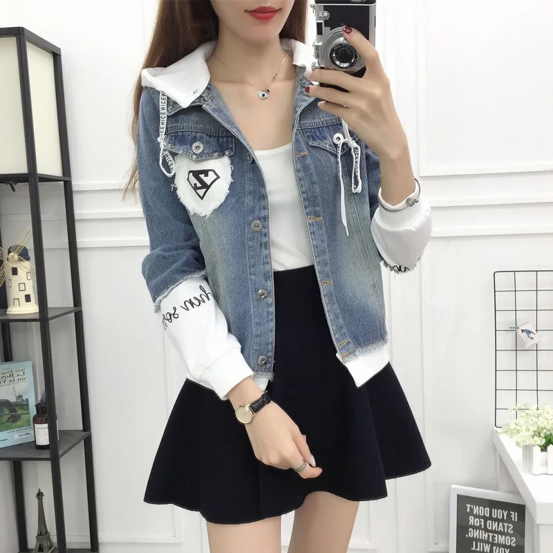 Female Denim Jacket Spring Fall Coat Women Korean Baseball Hooded Jean Jacket 2019 New Casual Coats and Jackets OPF-292 KJ2216
Female Denim Jacket Spring Fall Coat Women Korean Baseball Hooded Jean Jacket 2019 New Casual Coats and Jackets OPF-292 KJ2216