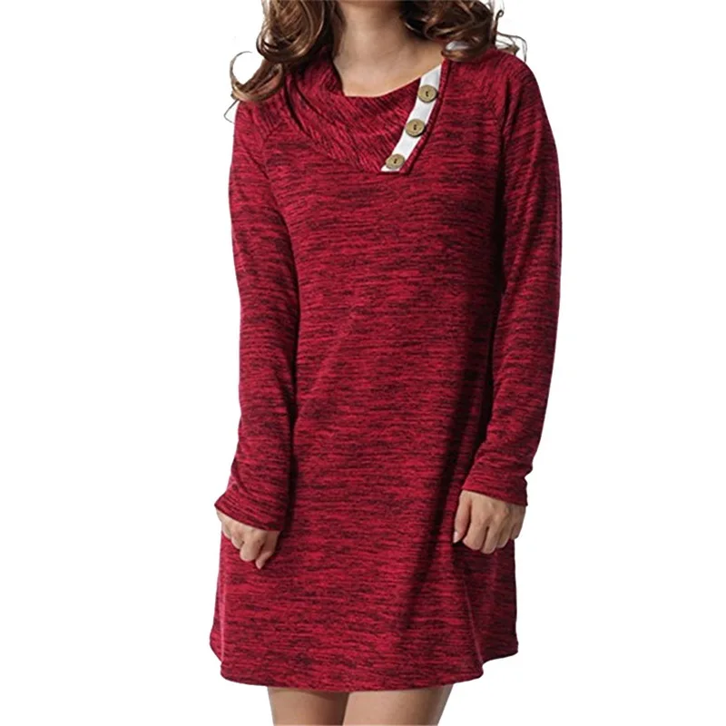 NIBESSER Autumn Winter Women Mini Dresses Warm Turn Irregular Neck Long Sleeve Causal Loose Button Pullover Solid Dresses
NIBESSER Autumn Winter Women Mini Dresses Warm Turn Irregular Neck Long Sleeve Causal Loose Button Pullover Solid Dresses