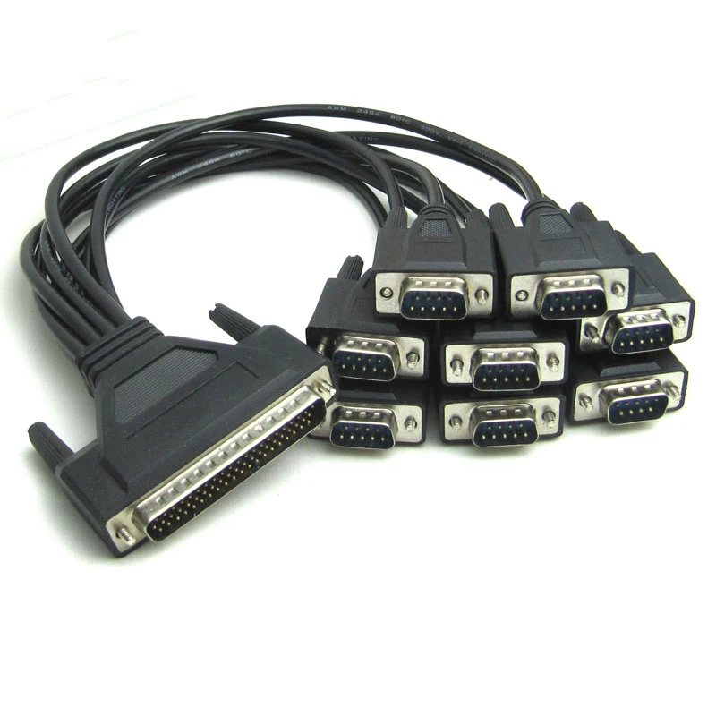 1M MOXA CP-168U V2 DB62 62Pin Gender Male to Male 8 Port 9pin DB9 RS232 Splitter Serial Port Cable
