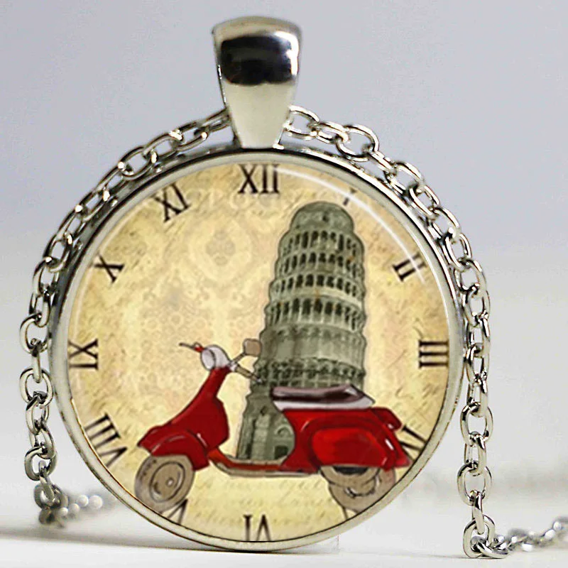 Free shipping Vespa Scooter Necklace Italy Leaning Tower of Pisa World Travel Italian Art Pendant Necklace
Free shipping Vespa Scooter Necklace Italy Leaning Tower of Pisa World Travel Italian Art Pendant Necklace