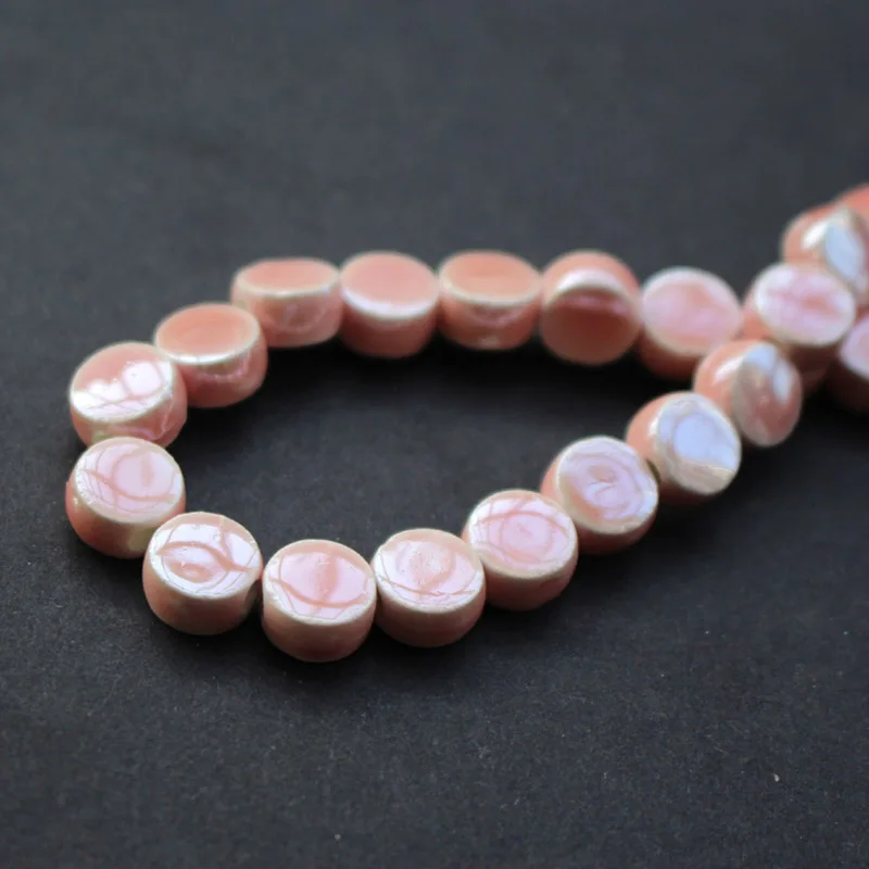 35Pcs/Lot 8mm*4.8mm Peach Color Round flat Ceramic Beads Plated for jewelry making
35Pcs/Lot 8mm*4.8mm Peach Color Round flat Ceramic Beads Plated for jewelry making