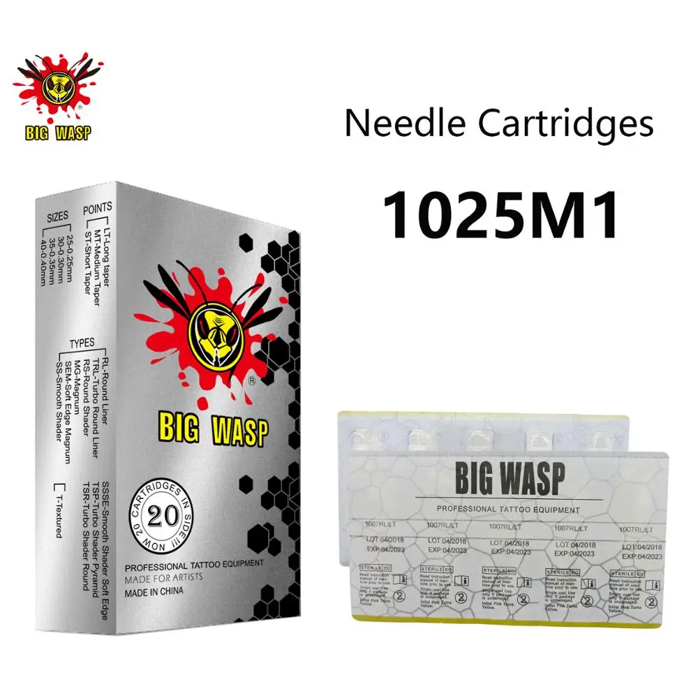 BIGWASP 1025M1 Tattoo Needle Cartridges #10 Bugpin 0.30mm 25 Single Stack Magnum 25M1 for Cartridge Tattoo Machines & Grip 20Pcs
BIGWASP 1025M1 Tattoo Needle Cartridges #10 Bugpin 0.30mm 25 Single Stack Magnum 25M1 for Cartridge Tattoo Machines & Grip 20Pcs