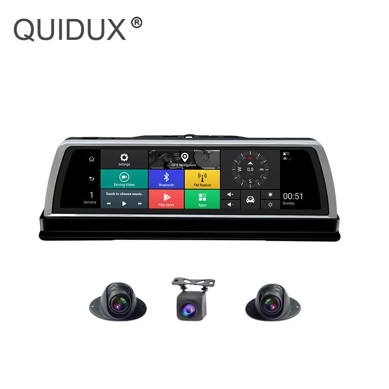 QUIDUX New Car DVR Dashcam 4G 4 Channel Cameras ADAS Android 10" Center console mirror GPS WiFi 1080P Rear Lens Video Recorder
QUIDUX New Car DVR Dashcam 4G 4 Channel Cameras ADAS Android 10" Center console mirror GPS WiFi 1080P Rear Lens Video Recorder