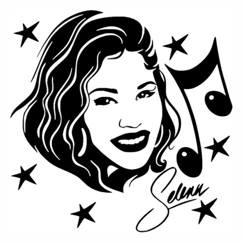 13cm*13cm Selena Quintanilla Singer Actress Music Fashion Car Sticker Black/Silver S3-4699
13cm*13cm Selena Quintanilla Singer Actress Music Fashion Car Sticker Black/Silver S3-4699