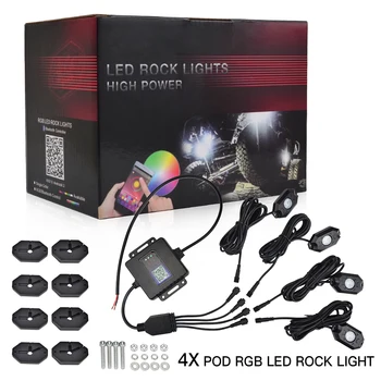 RGB LED Rock Lights with Bluetooth Controller Remote Multicolor Neon LED Light Kit
RGB LED Rock Lights with Bluetooth Controller Remote Multicolor Neon LED Light Kit