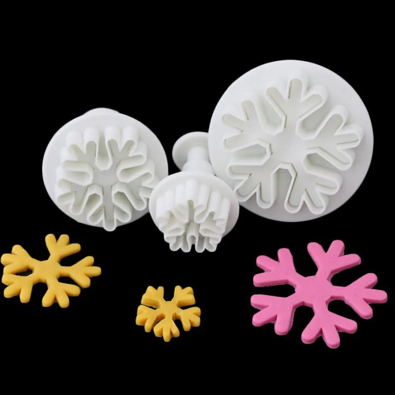 3pcs Snowflake Fondant Cake Decorating Mold Sugarcraft Cutter Plunger Mould FP8 JY19
3pcs Snowflake Fondant Cake Decorating Mold Sugarcraft Cutter Plunger Mould FP8 JY19