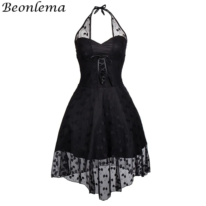 Beonlema Women Steampunk Corset Dress Gothic Black Lace Mesh Dress Backless Sexy Halter Korset Overbust corpetes e corselet
Beonlema Women Steampunk Corset Dress Gothic Black Lace Mesh Dress Backless Sexy Halter Korset Overbust corpetes e corselet
