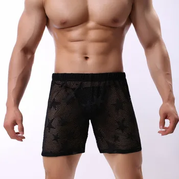 Men Sexy Underwear Pajamas See through Star Patterns Mesh Breathable Male Long Boxer Trunks Lingerie Underpants Cuecas
Men Sexy Underwear Pajamas See through Star Patterns Mesh Breathable Male Long Boxer Trunks Lingerie Underpants Cuecas