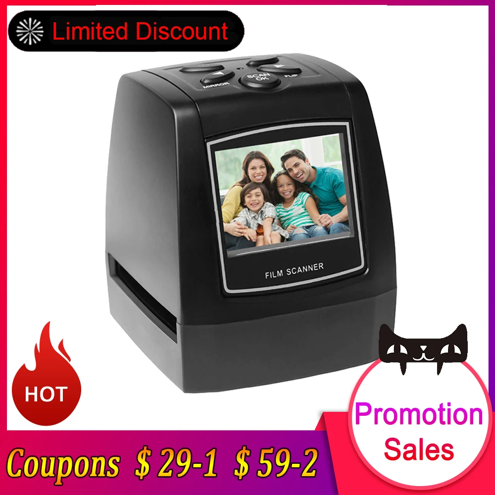 Negative Film Scanner 35mm 135mm Slide Film Converter Photo Digital Image Viewer with 2.4" LCD Build-in Editing Software
Negative Film Scanner 35mm 135mm Slide Film Converter Photo Digital Image Viewer with 2.4" LCD Build-in Editing Software