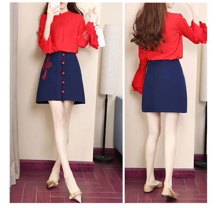 Floral Flare Long Sleeve Pearls Hollow Out Shirt+Button Chinese Knot Pattern Mini Skirts 2-pieces Sets
Floral Flare Long Sleeve Pearls Hollow Out Shirt+Button Chinese Knot Pattern Mini Skirts 2-pieces Sets