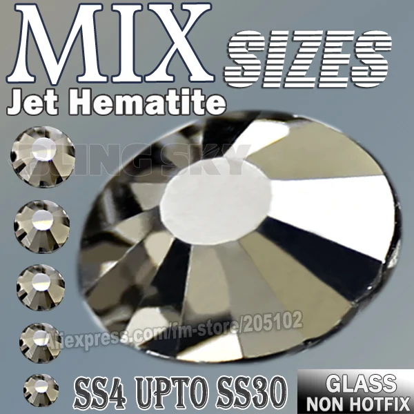 Mix Sizes SS3-SS30 Jet Hematite Rhinestones glitters nail accessoires Non Hot Fix crystals strass for decor nails manicure art
Mix Sizes SS3-SS30 Jet Hematite Rhinestones glitters nail accessoires Non Hot Fix crystals strass for decor nails manicure art
