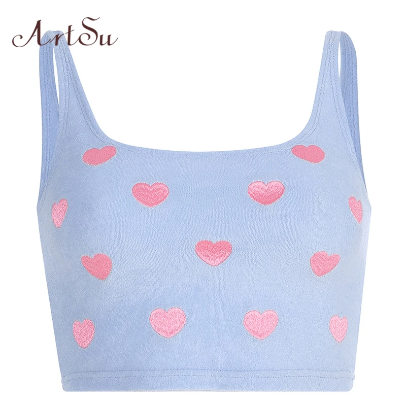 ArtSu Heart Embroidery Tank Top Women 2019 Sexy Streetwear Crop Top Women Sleeveless Top Kawaii Cute Summer Tops ASVE20604
ArtSu Heart Embroidery Tank Top Women 2019 Sexy Streetwear Crop Top Women Sleeveless Top Kawaii Cute Summer Tops ASVE20604