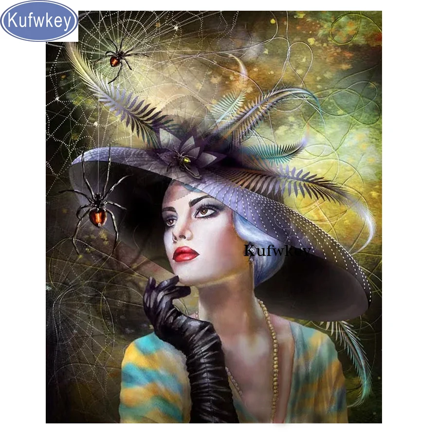 Kufwkey 5d Diy Diamond Painting Full round drills"spider,hat,woman"mosaic Rhinestones diamond Embroidery square Cross Stitch art
Kufwkey 5d Diy Diamond Painting Full round drills"spider,hat,woman"mosaic Rhinestones diamond Embroidery square Cross Stitch art