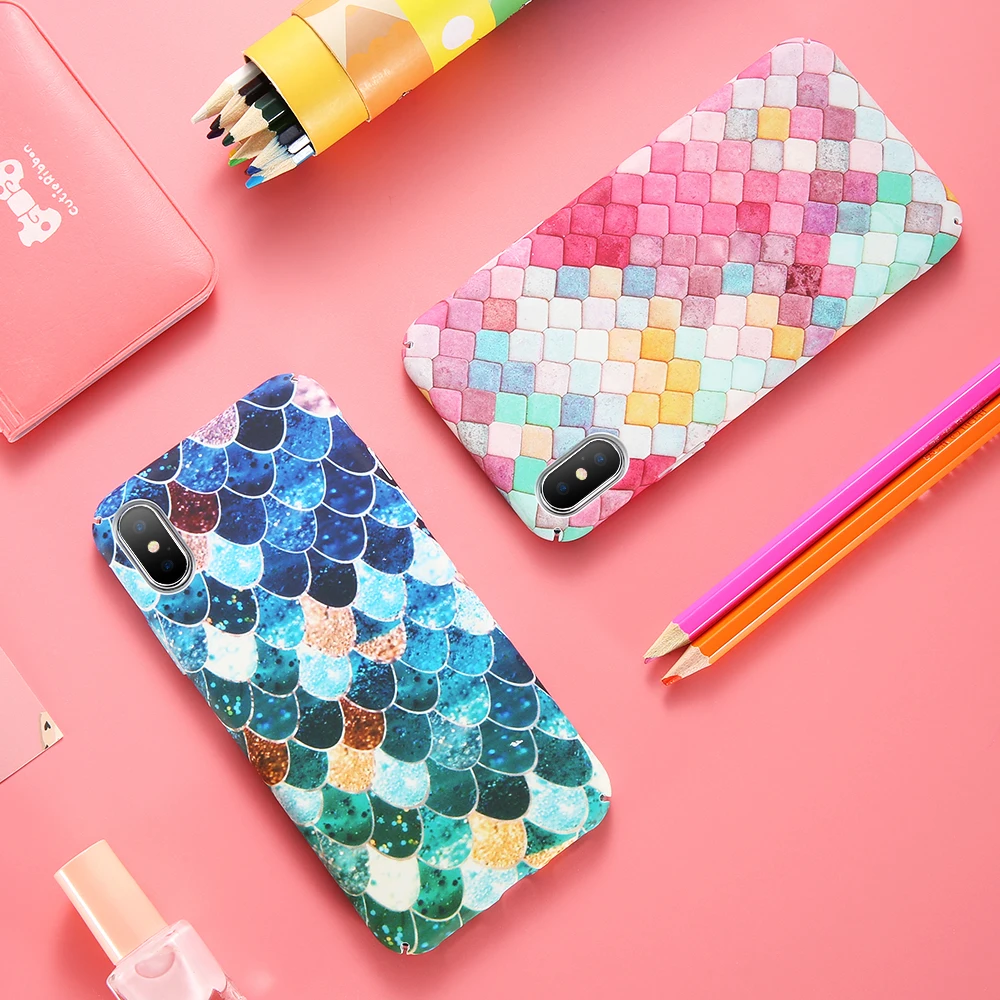 KISSCASE Цвет ромбической чехол для телефона iPhone 6 S плюс 7 8 Plus Чехлы Жесткий PC ful X 5