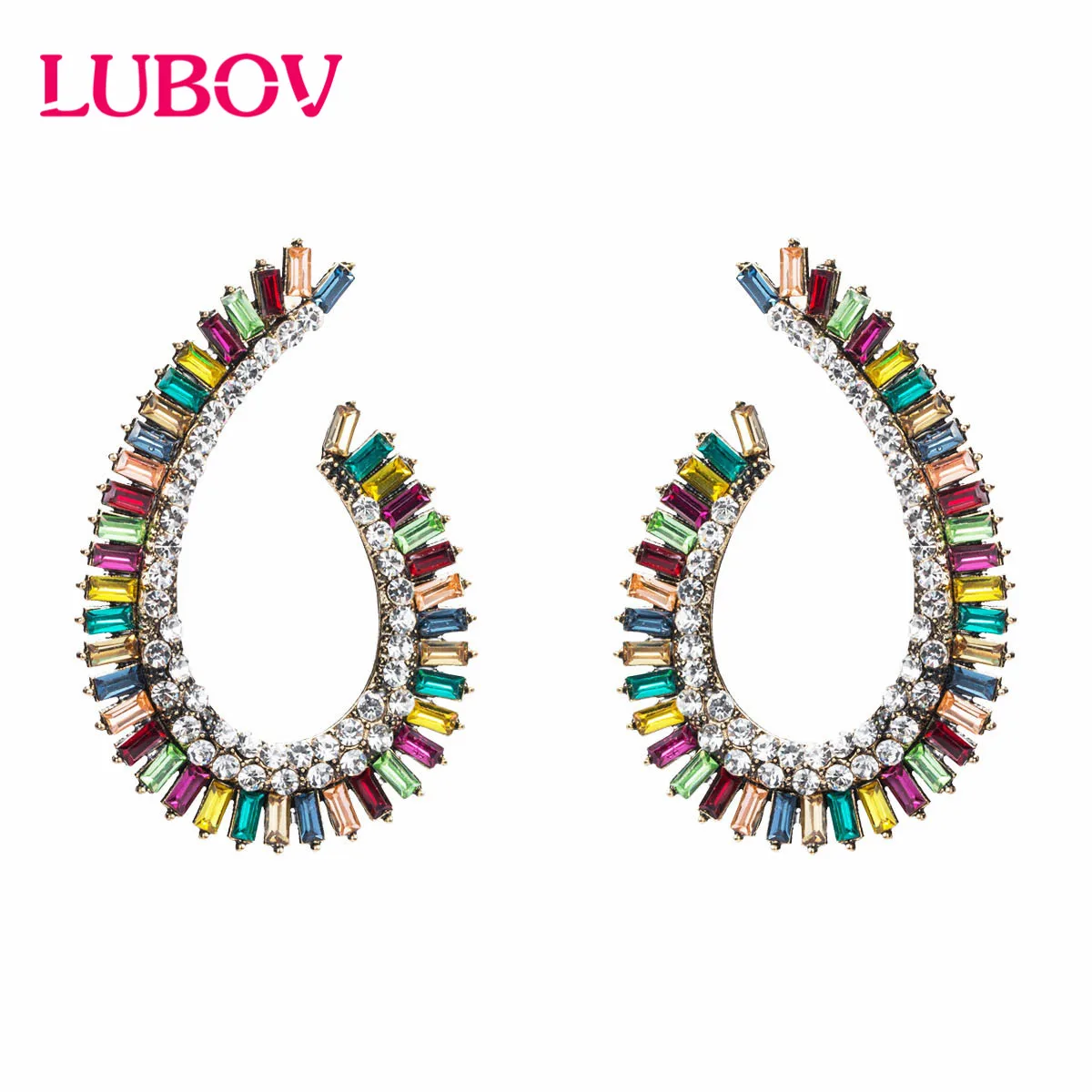 LUBOV Trendy Crystal Stone Antique Metal Geometric Stud Earrings Women Piercing Earrings Birthday Gift Jewelry New Arrival
LUBOV Trendy Crystal Stone Antique Metal Geometric Stud Earrings Women Piercing Earrings Birthday Gift Jewelry New Arrival