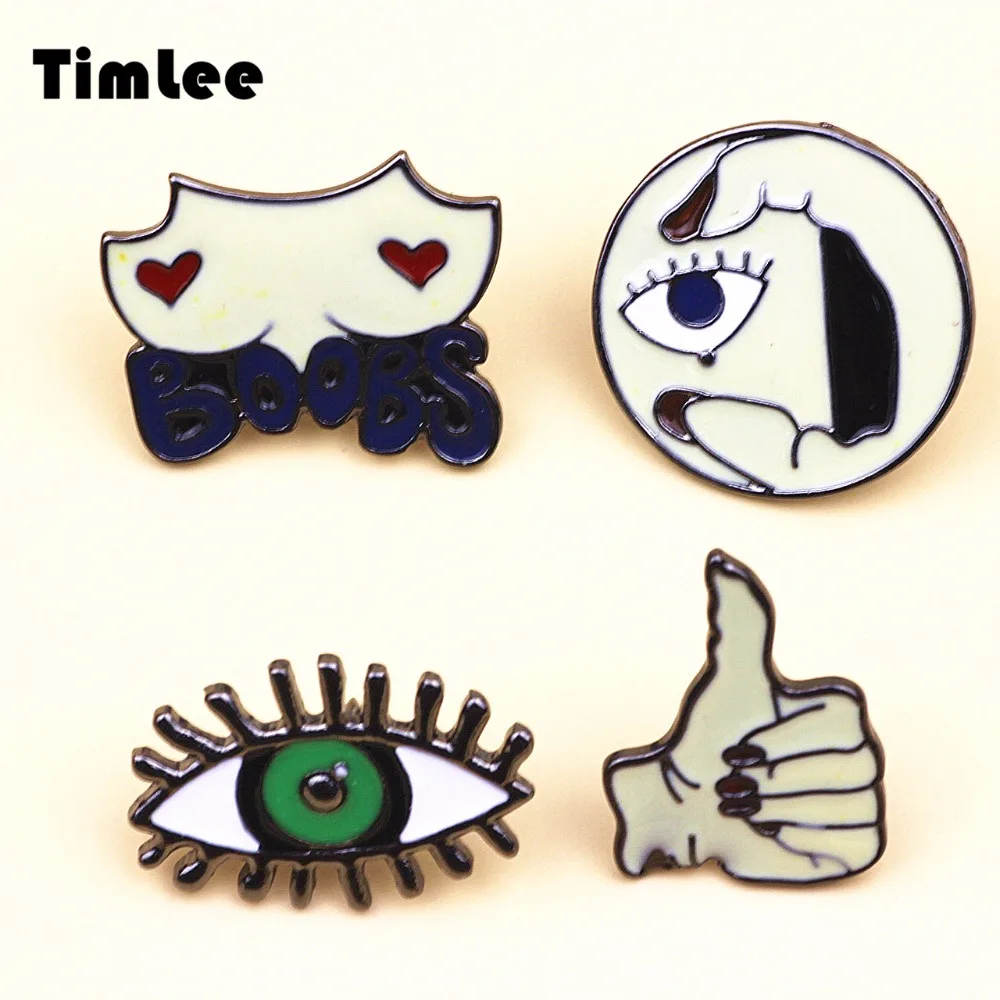 Timlee X133 Free Shipping Fashion Simple Whimsy Personality Eyes Fist Brooch Jewelry Wholesale | Украшения и аксессуары