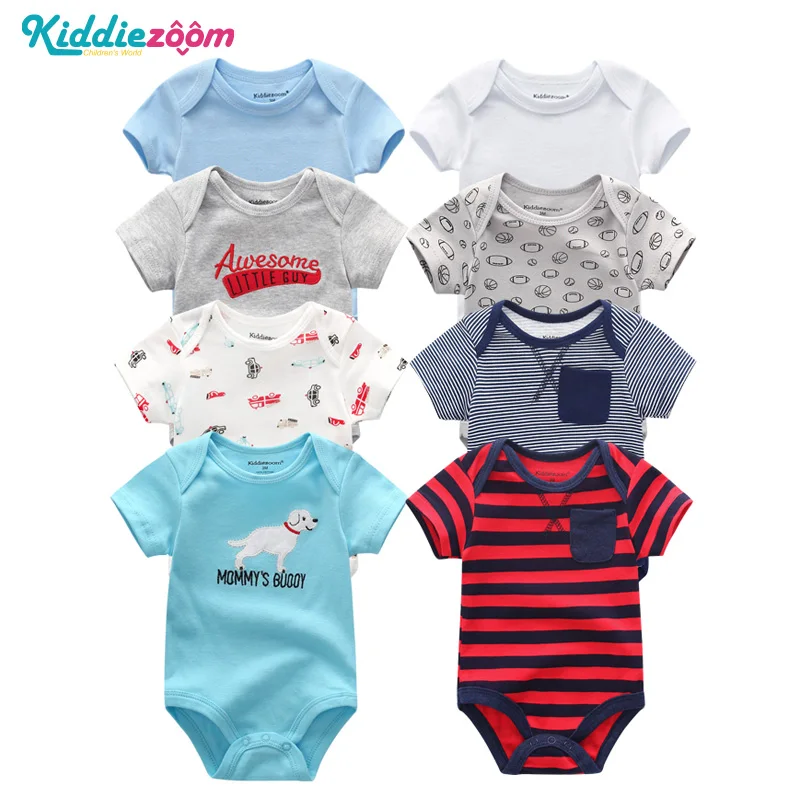 

8 PCS/Set Short Sleeve Baby Rompers 100%Cotton Overalls Newborn Boys Clothes Roupas de bebe girls jumpsuit&clothing for 0-1years