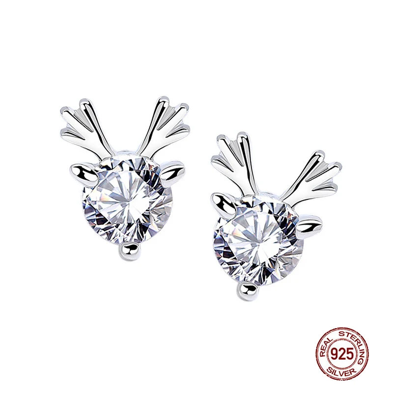 925 Sterling Silver Cute Elk Antler Stud Earrings Female Christmas Earring Zirconia Women Jewellry
925 Sterling Silver Cute Elk Antler Stud Earrings Female Christmas Earring Zirconia Women Jewellry