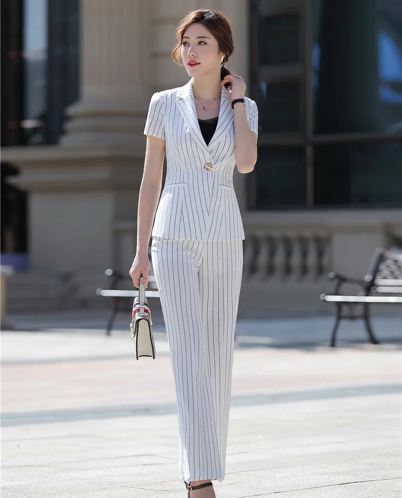 Formal Uniform Styles Business Suits With Jackets And Wide Legs Pants 2019 Summer Short Sleeve Women Blazers Sets Novelty White
Formal Uniform Styles Business Suits With Jackets And Wide Legs Pants 2019 Summer Short Sleeve Women Blazers Sets Novelty White
