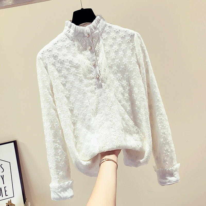 MUMUZI 2019 Lace Blouse Shirt Women Long Sleeve Floral White Blouses Female Tops Elegant Fashion Blouse Shirts blusas femme
MUMUZI 2019 Lace Blouse Shirt Women Long Sleeve Floral White Blouses Female Tops Elegant Fashion Blouse Shirts blusas femme