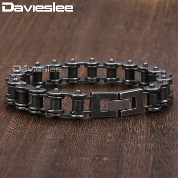 Davieslee Male Bracelet for Men Bycycle Biker Link Gunmetal 316L Stainless Steel Men's Bracelet Gift Party Jewelry DLHB423 
Davieslee Male Bracelet for Men Bycycle Biker Link Gunmetal 316L Stainless Steel Men's Bracelet Gift Party Jewelry DLHB423