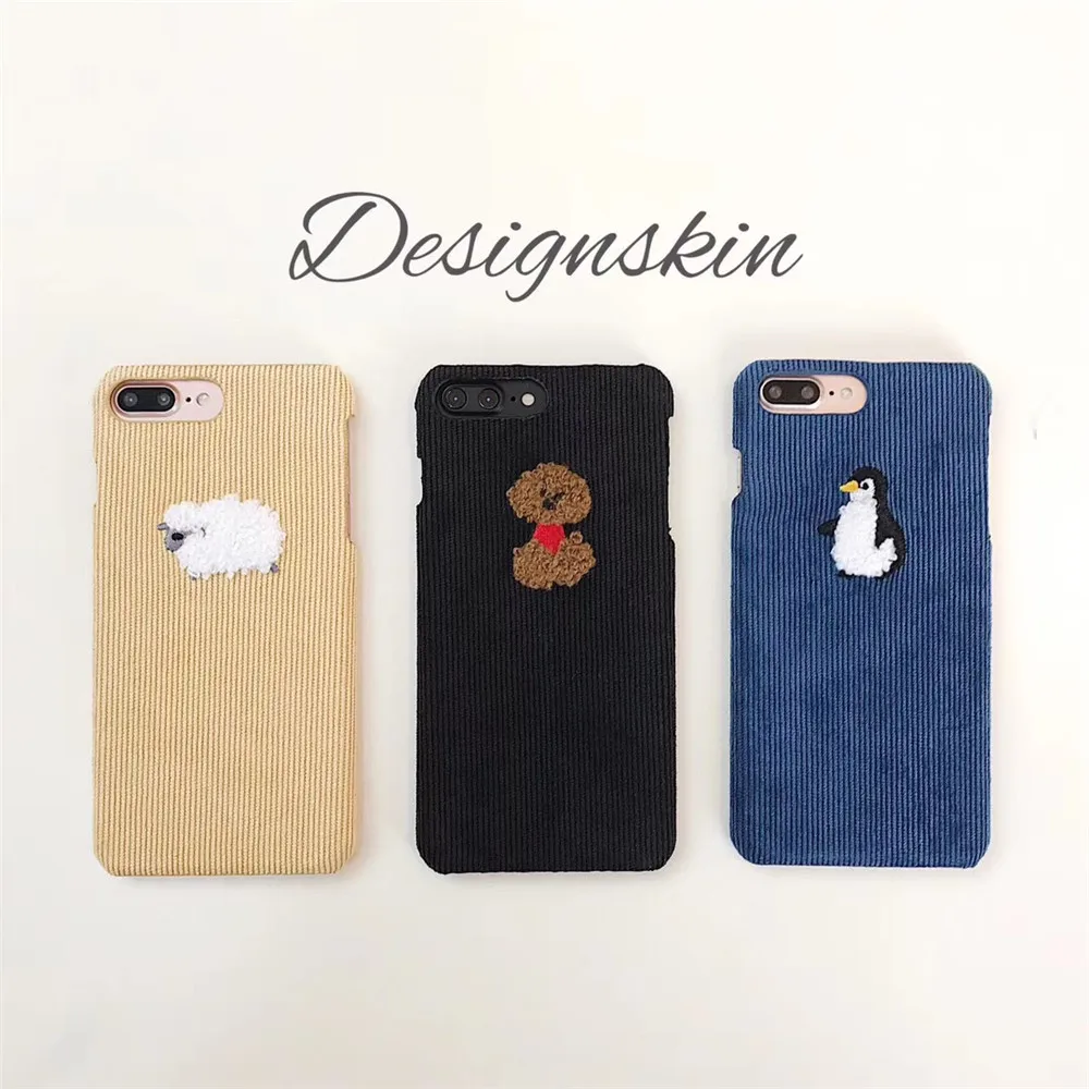 Corduroy Phone Case For IPhone X Hand Embroidery 3D Teddy Dog Sheep Bear Hard Back Cover For Iphone 6 6s 7 8 Plus XS MAX/XR Capa
Corduroy Phone Case For IPhone X Hand Embroidery 3D Teddy Dog Sheep Bear Hard Back Cover For Iphone 6 6s 7 8 Plus XS MAX/XR Capa