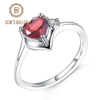 GEM'S BALLET 0.84Ct Natural Garnet Heart Ring 925 Sterling Silver Ring For Women Valentine's Day Gift Jewelry January Birthstone
GEM'S BALLET 0.84Ct Natural Garnet Heart Ring 925 Sterling Silver Ring For Women Valentine's Day Gift Jewelry January Birthstone