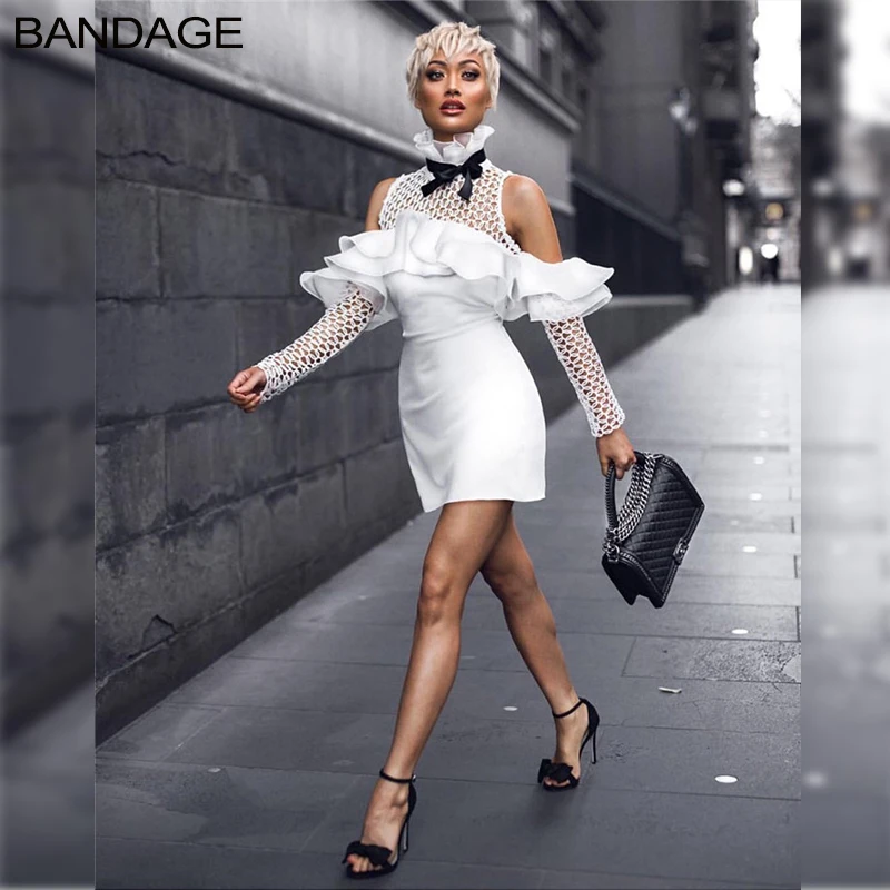 2018 Autumn Turtle Neck Plain Zipper Cocktail Hollow Out Long Sleeve White Ruffle Dress Cold Shoulder Bandage Mini Party Dresses
2018 Autumn Turtle Neck Plain Zipper Cocktail Hollow Out Long Sleeve White Ruffle Dress Cold Shoulder Bandage Mini Party Dresses