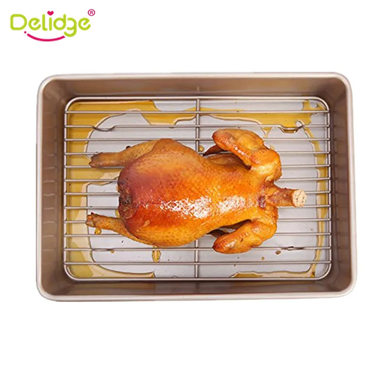 Delidge 1pc Non-stick Cooling Rack 13 Inch Carbon Steel Roasting Pan Rack Baking Turkey Grilled Shrimp Barbecue Tools
Delidge 1pc Non-stick Cooling Rack 13 Inch Carbon Steel Roasting Pan Rack Baking Turkey Grilled Shrimp Barbecue Tools