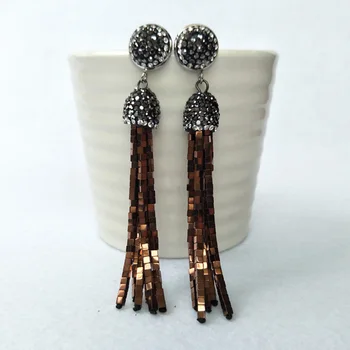 5Pairs Handmade Crystal hematite Tassel Dangle Earrings, Pave Rhinestone Tassel Earring Jewelry For Women Bohemia Earring ER213
5Pairs Handmade Crystal hematite Tassel Dangle Earrings, Pave Rhinestone Tassel Earring Jewelry For Women Bohemia Earring ER213