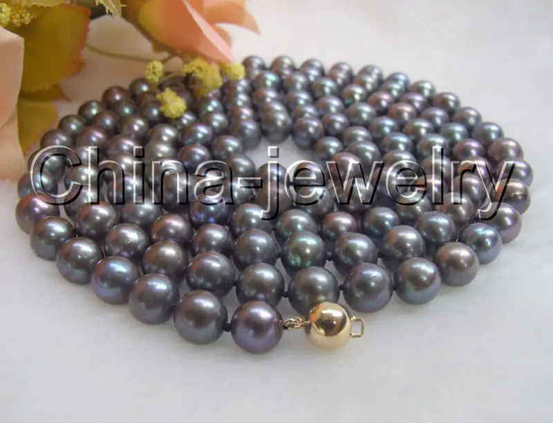 Free shipping hot sale Women Bridal Wedding Jewelry >> AAAA 50" 10mm natural black round freshwater pearl necklace
Free shipping hot sale Women Bridal Wedding Jewelry >> AAAA 50" 10mm natural black round freshwater pearl necklace