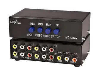 4 PORT AV SWITCH Video Audio RCA Lotus Switch 4-in-1-out Sharing Manual Switcher Box
4 PORT AV SWITCH Video Audio RCA Lotus Switch 4-in-1-out Sharing Manual Switcher Box
