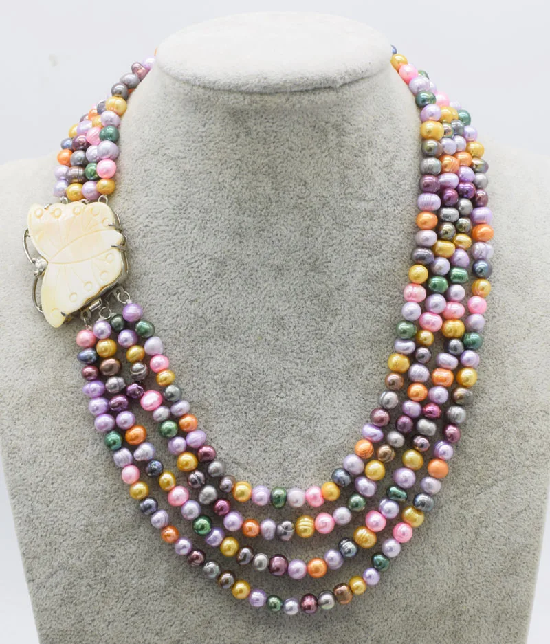 4rowsfreshwater pearl near round 7-8mm multicolor necklace wholesale 17-21nch FPPJ butterfly hook wholesalegift
4rowsfreshwater pearl near round 7-8mm multicolor necklace wholesale 17-21nch FPPJ butterfly hook wholesalegift