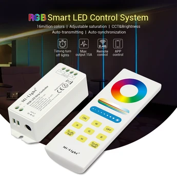 Milight RGB RGBW RGB+CCT Remote LED controller Auto transmitting synchronization Timming 2.4G Remote Control APP Controlable
Milight RGB RGBW RGB+CCT Remote LED controller Auto transmitting synchronization Timming 2.4G Remote Control APP Controlable