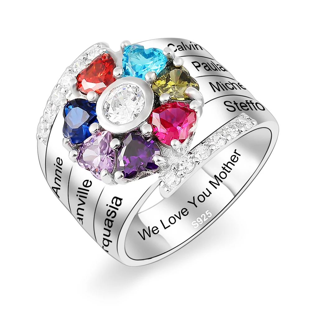 Family Ring Personalized Jewelry Engrave Name Custom Birthstone 925 Silver Charm Ring Parents And Childre#SS40
Family Ring Personalized Jewelry Engrave Name Custom Birthstone 925 Silver Charm Ring Parents And Childre#SS40