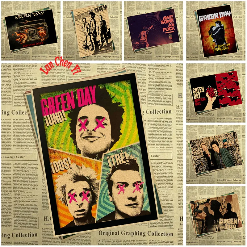 Green Day Band Poster Retro Kraft Paper Punk Rock Music Star Poster Cafe Bar Wall Decoration Poster
Green Day Band Poster Retro Kraft Paper Punk Rock Music Star Poster Cafe Bar Wall Decoration Poster
