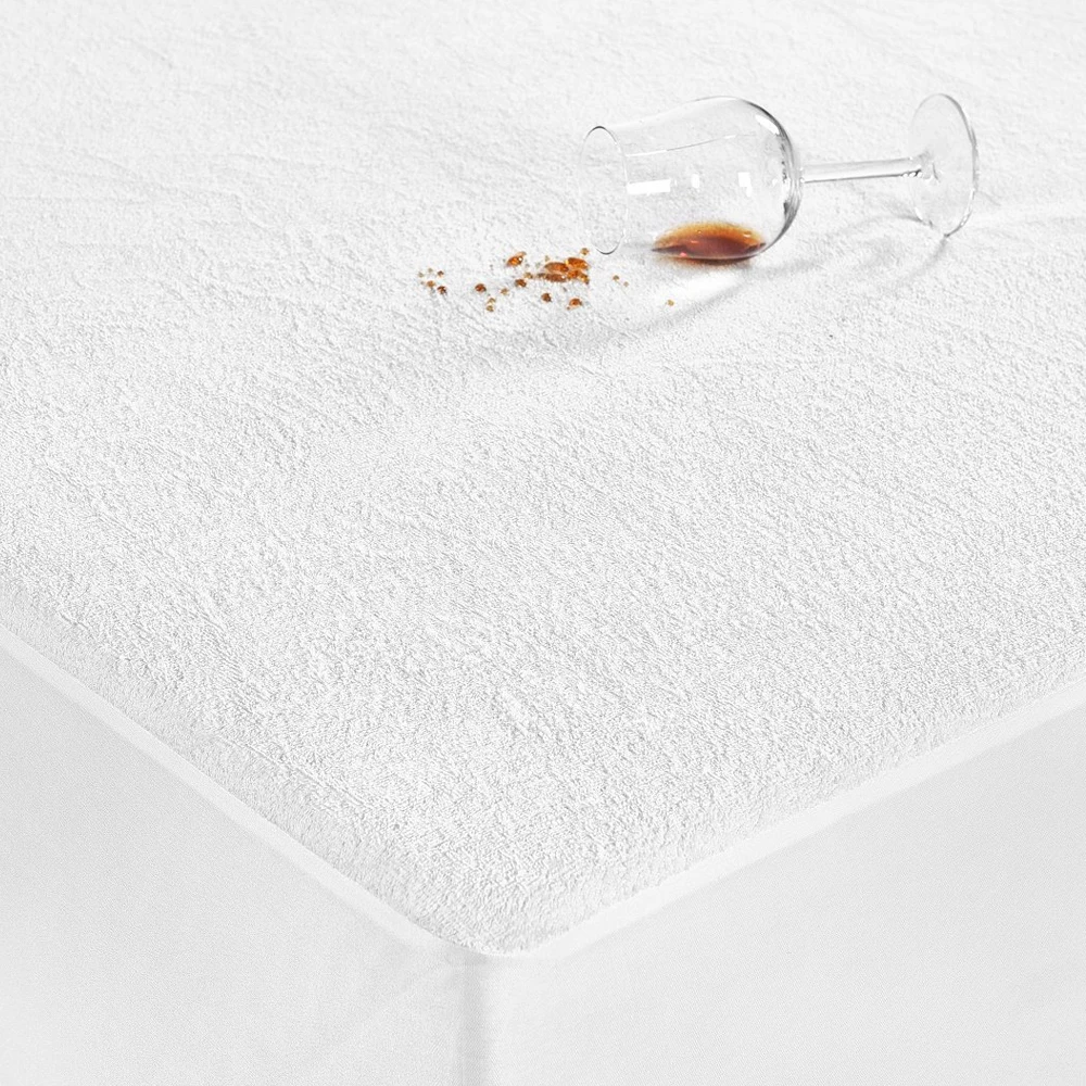 120x200cm Luxury Terry Cloth Waterproof Mattress Protector Fitted Sheet Mattress Cover with Elastic Machine Washable Anti Mite 17