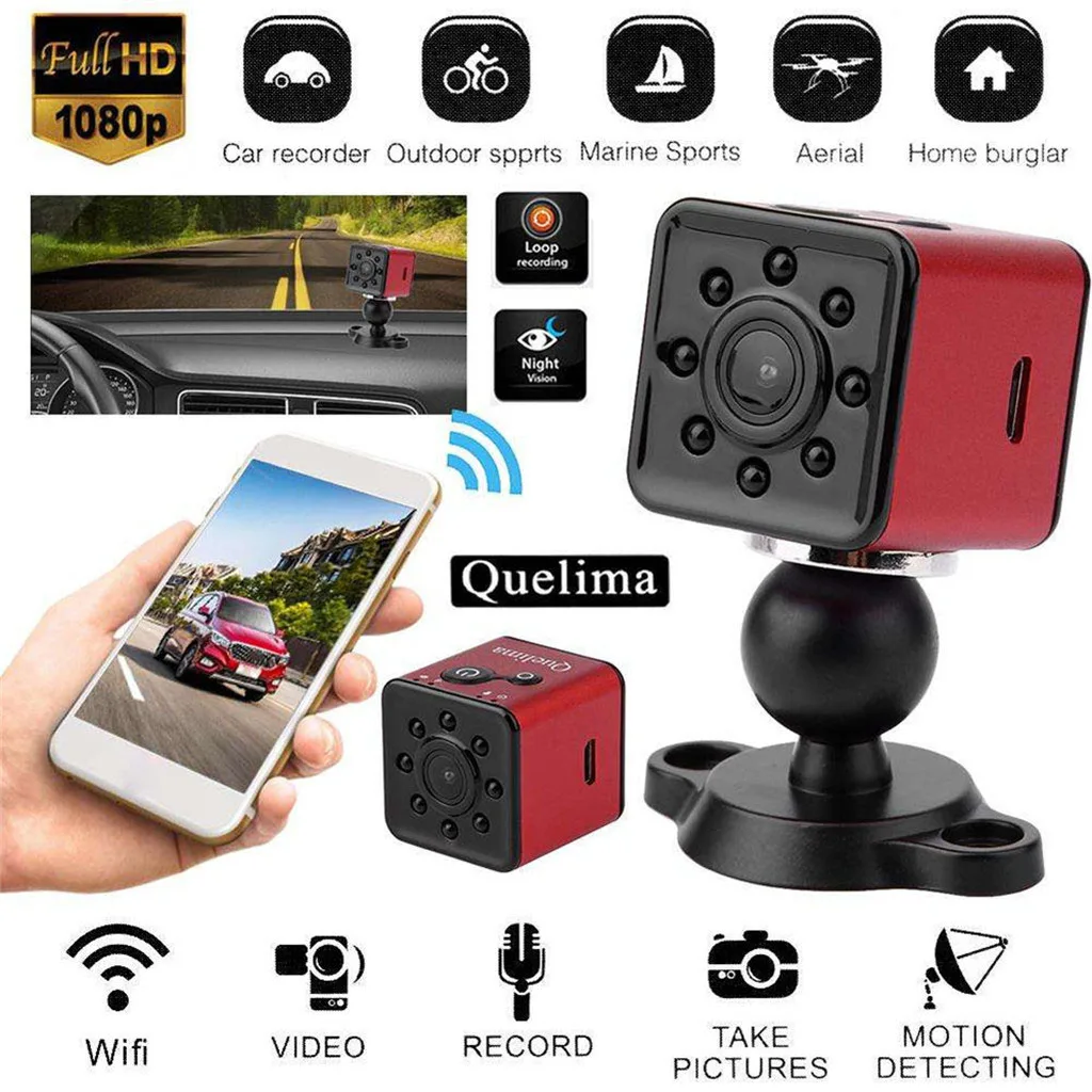 Mini Car Dash Cam WIFI Camera SQ13 FULL HD 1080P Night Vision Waterproof Shell CMOS Sensor Recorder Camcorder 3MP 155 Degrees
Mini Car Dash Cam WIFI Camera SQ13 FULL HD 1080P Night Vision Waterproof Shell CMOS Sensor Recorder Camcorder 3MP 155 Degrees