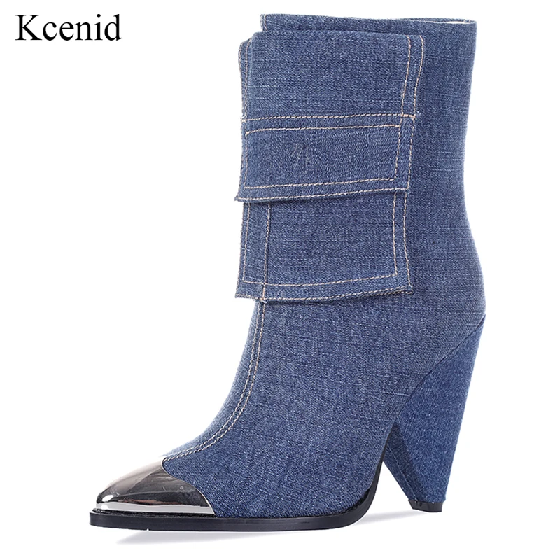 Kcenid Blue denim boots spike high heels women boots ankle 2020 new sexy metal pointed toe ladies shoes warm winter boots women
Kcenid Blue denim boots spike high heels women boots ankle 2020 new sexy metal pointed toe ladies shoes warm winter boots women