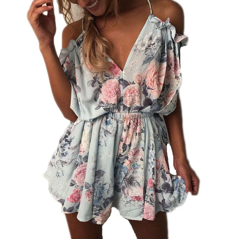 Women Ladies casual clothes floral print Playsuit fashion short sleeve off shoulder v-neck backless loose playsuit jumpsuit
Women Ladies casual clothes floral print Playsuit fashion short sleeve off shoulder v-neck backless loose playsuit jumpsuit