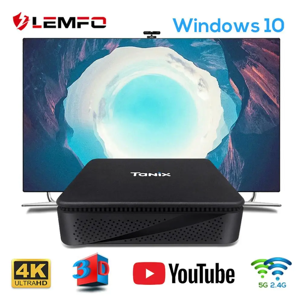 LEMFO TX85 мини ПК Intel Atom X5 Z8350 процессор Smart tv Box Windows 10 4 Гб + 64 Поддержка K 3D 2 4G/5G Wifi microsoft |