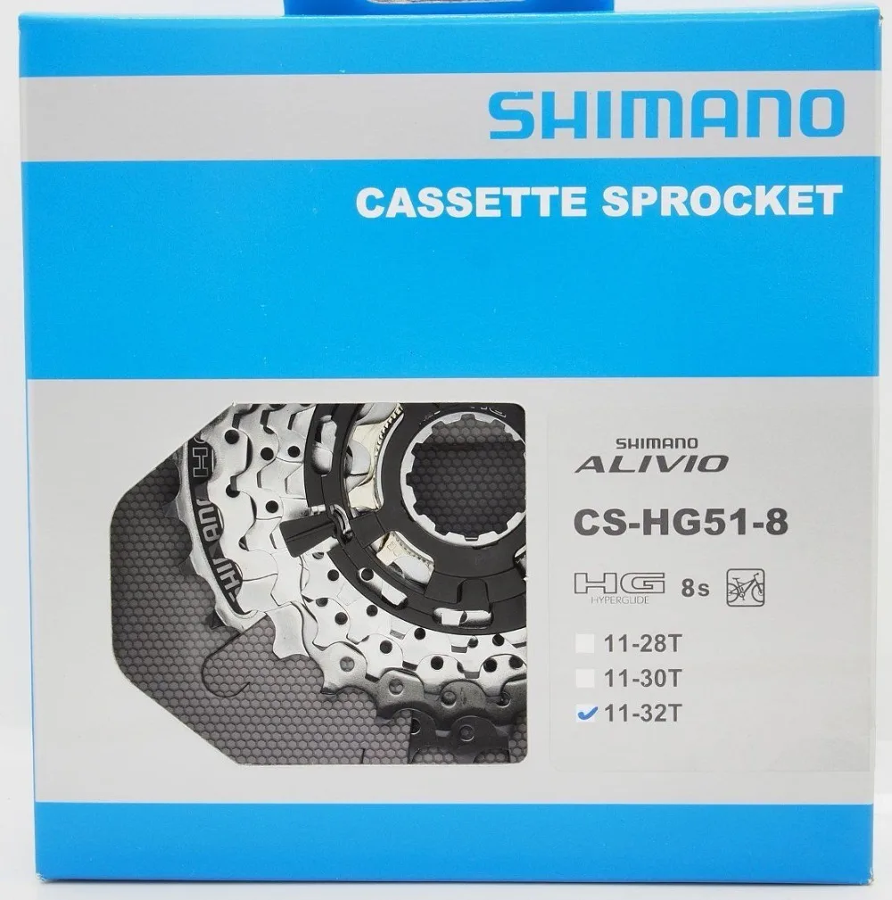 Original Shimano ALIVIO MTB Bike CS-HG51-8 8-Speed 11-28T/11-30T/11-32T Bicycle Cassette Sprocket 
Original Shimano ALIVIO MTB Bike CS-HG51-8 8-Speed 11-28T/11-30T/11-32T Bicycle Cassette Sprocket