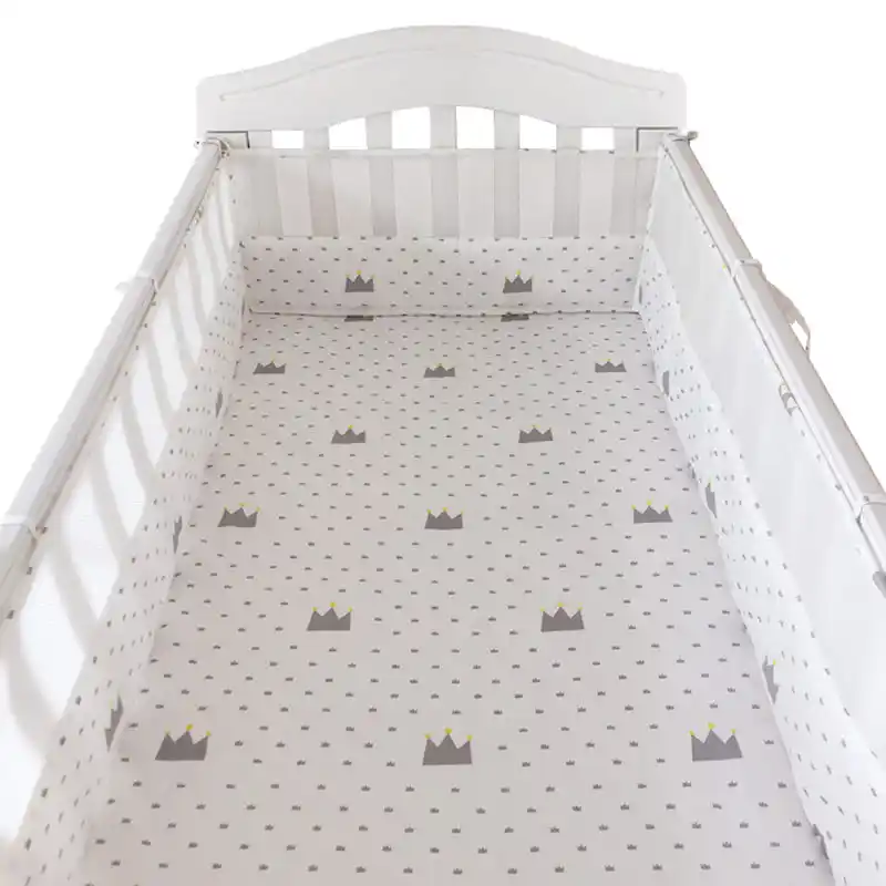 Nordic Style Crib Bumpers Cotton Mesh Baby Bed Bumpers Clouds