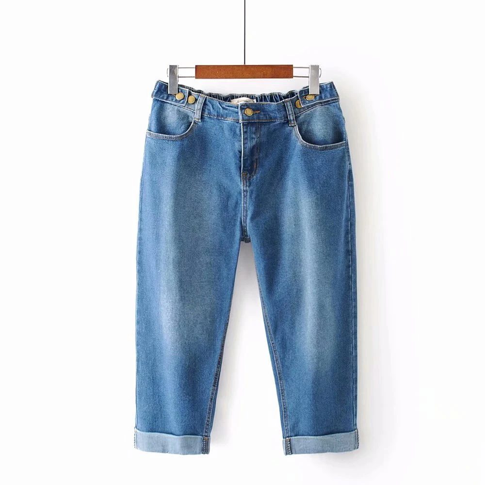 Plus Size Korean Style Women Jeans Elastic Stretch Cropped Jeans 7/10 Trousers
Plus Size Korean Style Women Jeans Elastic Stretch Cropped Jeans 7/10 Trousers