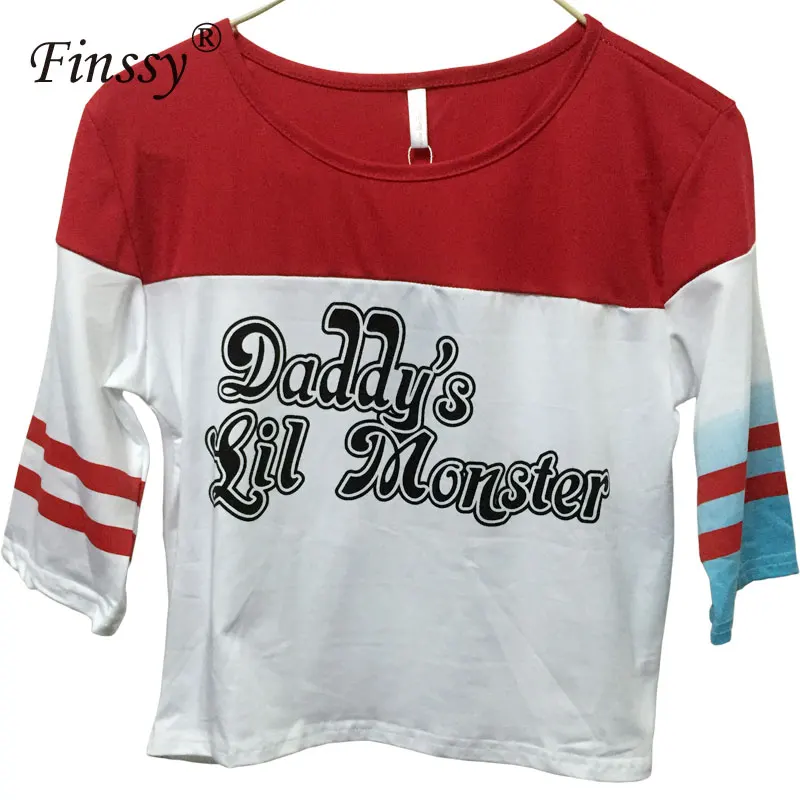 2017 Hot Movie Suicide Squad Cosplay Costume Harley Quinn Daddy's Lil Monster T Shirt
2017 Hot Movie Suicide Squad Cosplay Costume Harley Quinn Daddy's Lil Monster T Shirt
