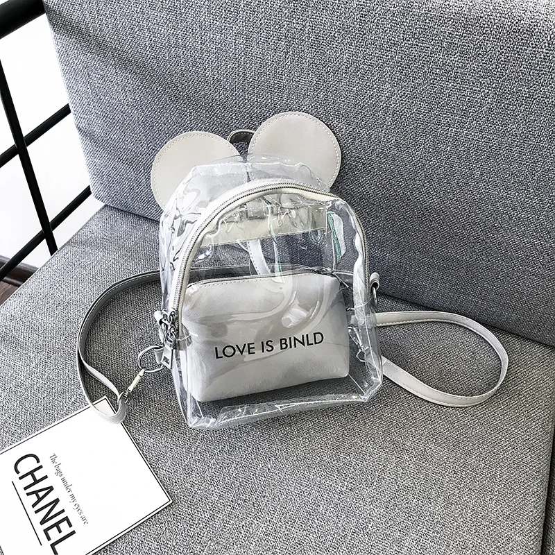 Clear bag Transparent Jelly PVC Backpacks Girls Mini Clear Backpack Fashion Student Casual Rucksack Printing Letter Mochila Bags
Clear bag Transparent Jelly PVC Backpacks Girls Mini Clear Backpack Fashion Student Casual Rucksack Printing Letter Mochila Bags